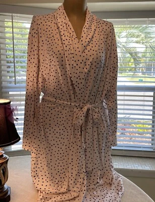 Bata de baño suave a lunares rosa azul marino L de Catherine Malandrino L Foto 1 de 4