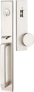 Emtek Lausanne Single Cylinder Keyed Entry Handleset, Round Knob, Satin Nickel - Picture 1 of 4