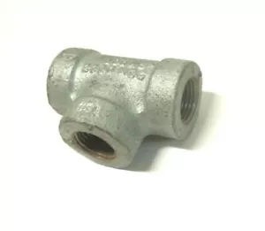 1/2" 300 Female NPT Tee Galvanized Malleable Iron Pipe Fitting 103U1 - Picture 1 of 1