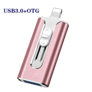 1TB 3 IN 1 USB Flash Drive USB 3.0 Metal Pen Drive For iPhone Android Laptop PC - Photo 1/9