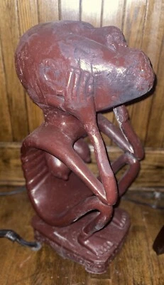 Figura Guardiana Mujer Madera Dayak Borneo Desnuda - Artefacto Fuego Museo Foto 1 de 4