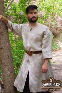 Lukas Linen Tunic Beige Medieval Fantasy Costume for LARP, Cosplay, Ren Faire, - Picture 1 of 8