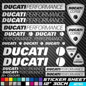 19x DUCATI PERFORMANCE Vinyl Aufkleber Sticker Blatt Bike Motorrad Moto - Bild 1 von 3