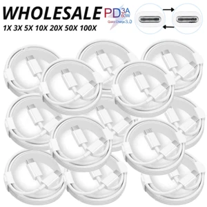 100X Lot 60W USB-C to USB-C Cable 3/6Ft PD Fast Charger Cord For Samsung Macbook - Picture 1 of 16