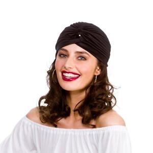 Fortune Teller Turban Hat With Black Jewel Gypsy Fancy Dresss Accessory