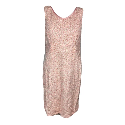 Liz Claiborne Liz Sport Dress Women 6 Vintage Pink Floral Cottagecore Sheath - Image 1 of 4