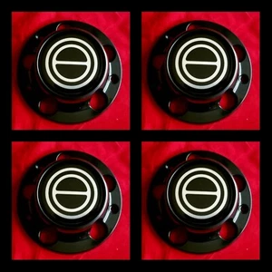 4PC FOR 1980-1996 FORD F150 BRONCO VAN BLACK CENTER CAPS HUB WITH BOLTS - Picture 1 of 1