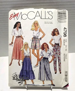 Vtg McCall s Easy #4798 Sz 14-16 Skirt Pants Culottes Shorts Uncut FF - Picture 1 of 5