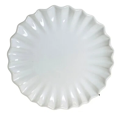 Plato lateral de ensalada individual de 7,5 pulgadas plisado blanco piedra incanto hecho en Italia Vietri Foto 1 de 2