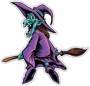 Witch Wicked Halloween Car Bumper Window Sticker Decal 4.6" - Foto 1 di 1