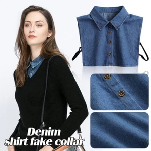 Neu Damen Hemd Fake Kragen Klassisch Jeanshemd Kragen Vielseitiger Kragen Dekor - Bild 1 von 20