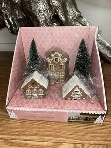 Cupcakes e Cashmere Pan di Zenzero Villaggio Set di 5 LED Nuovo 2024 - Foto 1 di 2