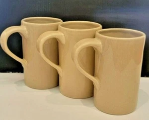 POTTERY BARN Studio by Barbara Eigen Tall 12-oz Coffee Mug Putty, set of 3 EUC  - Picture 1 of 6