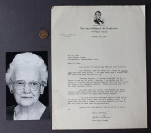 1964 Fort Wayne Indiana Abraham Lincoln Lore hand signed letter to Loren Babe -- - Picture 1 of 1