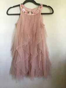 Maggie & Zoe Girls Pink Champagne Tulle Embellished Dress Size 7 - Picture 1 of 11