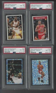 1992-93 Panini Sticker (4) #12 #20 #102 #128 All Michael Jordan All PSA 8 NM-MT - Bild 1 von 5