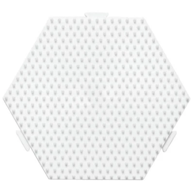 Hama Midi Bügelperlen Stiftplatte 329 Sechseck medium (erweiterbar) weiß Hexagon