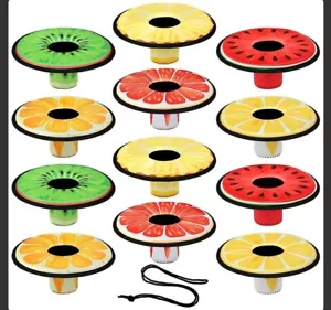 12 Stück Neopren schwimmende 8" Getränkehalter für Pool mit Lanyard schwimmende Coolies - Bild 1 von 5