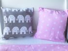 14" Handmade Grey Pink Cushion Cover New Baby Nursery Children Bedroom
