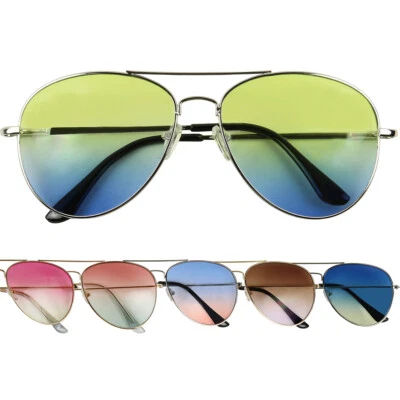 ShadyVEU- Rare Oceanic Gradient Two Tone Colorful Cute Metal Teardrop Sunglasses - Image 1 of 4