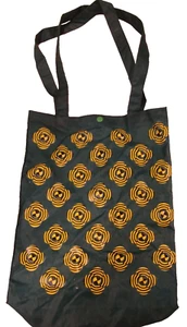 Vertically Rectangular Tote Shopping Bag Heavy Thick Nylon Green Yellow Black  - Picture 1 of 3