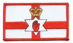 Red Hand Of Ulster Oblong Flag Embroidered Patch Badge - Picture 1 of 3