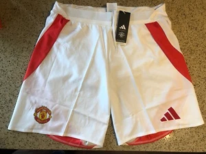 Manchester United Authentic Adidas Home Soccer Football Shorts 24/25 MUFC Medium - Picture 1 of 8