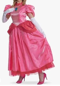 Elevated Adult Super Mario Bros Princess Peach Pink Dress Costume Sz Med - Picture 1 of 12
