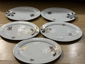 Plato/platos para servir de Navidad Simply de 5 estrellas blanco/plateado copo de nieve vacaciones - Imagen 1 de 16