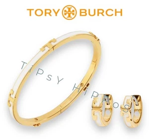Stunning tory burch serif bangle bracelet and earring set - Picture 1 of 7
