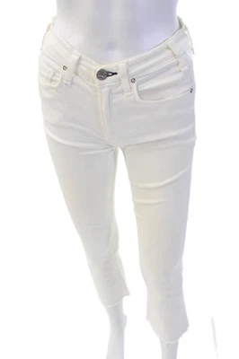 Pantalones de mezclilla McGuire para mujer de algodón con cremallera botón pierna recta forrados blancos talla 25 EUR Foto 1 de 4