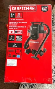 CRAFTSMAN 4-Gallon 3.5-HP Corded Wet/Dry Shop Vacuum with Accessories Included - Picture 1 of 1