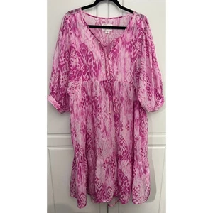 Destination 365 Bedrucktes Midikleid Rosa Ikat Größe 1XP - Bild 1 von 8