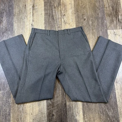 Винтажные штаны Haggar Magic Stretch серые плоские спереди диско двойная вязка 32x30 - Изображение 1 из 4