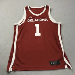 Oklahoma Sooners Jersey Mens Large Red White Jordan Nike Basketball Logo NCAA - Picture 1 of 10