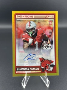 2025 Score - Quinshon Judkins Rookie Auto #38 Gold Zone /50 (RC) - Picture 1 of 2