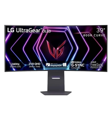 LG - UltraGear 39” OLED Curved Gaming Monitor 240hz Excellent Condition W/ Box - Image 1 of 4