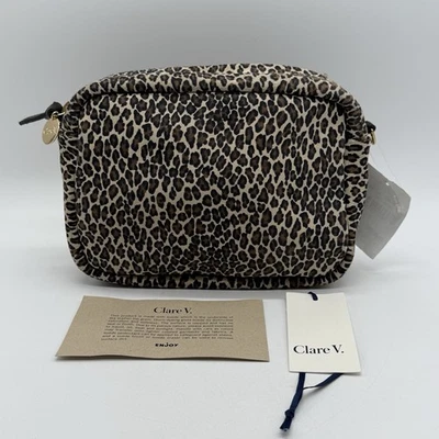 Bolsa tiracolo conversível CLARE V couro midi mini gato estampa animal sem alça - Imagem 1 de 4