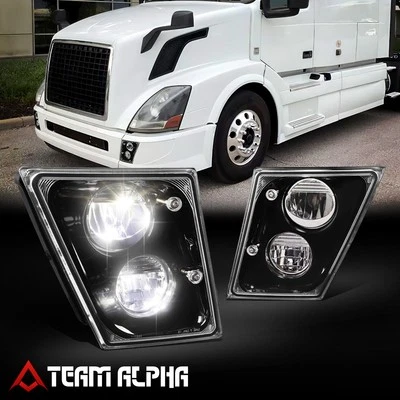 Se adapta a Volvo 2003-2017 VN/VNL/VNM/VNX luces antiniebla LED de conducción carcasa negra Foto 1 de 4