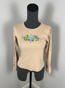 VTG Y2K Hot Leathers Motorcycle Long Sleeve Graphic Print T Shirt Medium 2005 - Picture 1 of 11