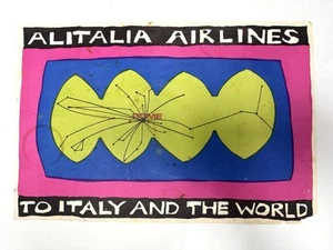 Alitalia Airlines Rome Italy Vintage Travel poster 18x11” 50’s 60’s AUTHENTIC C - Picture 1 of 9
