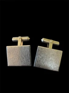 Vintage 14k Gold Rectangle Cufflinks Approximately 9 grams - Picture 1 of 10