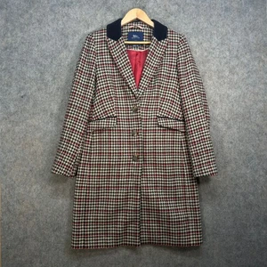 Boden Tweed Coat Womens Size UK 12 Multi Wool Mallalieus of Delph Houndstooth - Picture 1 of 10