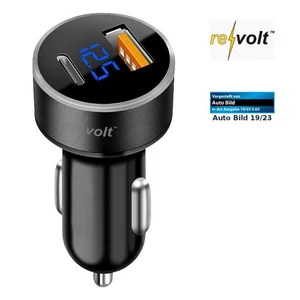 revolt Kfz-USB-Ladegerät, LED-Spannungsanzeige, USB-C PD & USB Typ A, 32 W - Bild 1 von 4