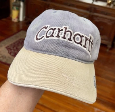 Boné de beisebol masculino clássico Carhartt ajustável fivela azul/bege - Imagem 1 de 4