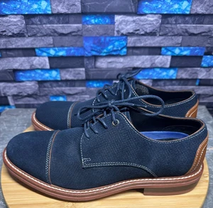 Kenneth Cole Reaction Klay Flex Cap Toe Navy/Brown Leather Oxfords  Men 's Sz 7 - Picture 1 of 7