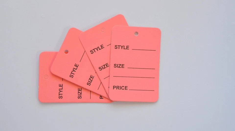 SATSONIK 1000 Pink Merchandise Price Jewelry Garment Store Paper Small Tags 4.5x2.5cm