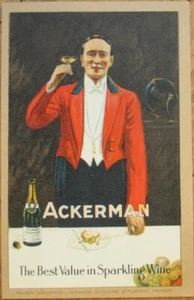 Ackerman Sparkling Wine 1910 French Advertising Postcard, Color Litho Poster Art - Picture 1 of 1