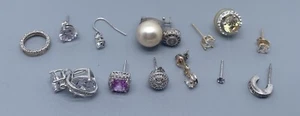 Lotto 14 orecchini singoli in argento sterling 925 pendenti a goccia - Foto 1 di 4