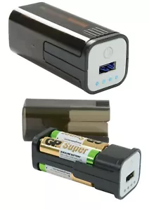 EMERGENCY POWER BANK AA BATTERY OPERATED BACKUP CHARGER iPHONE Camping hiking - Picture 1 of 7